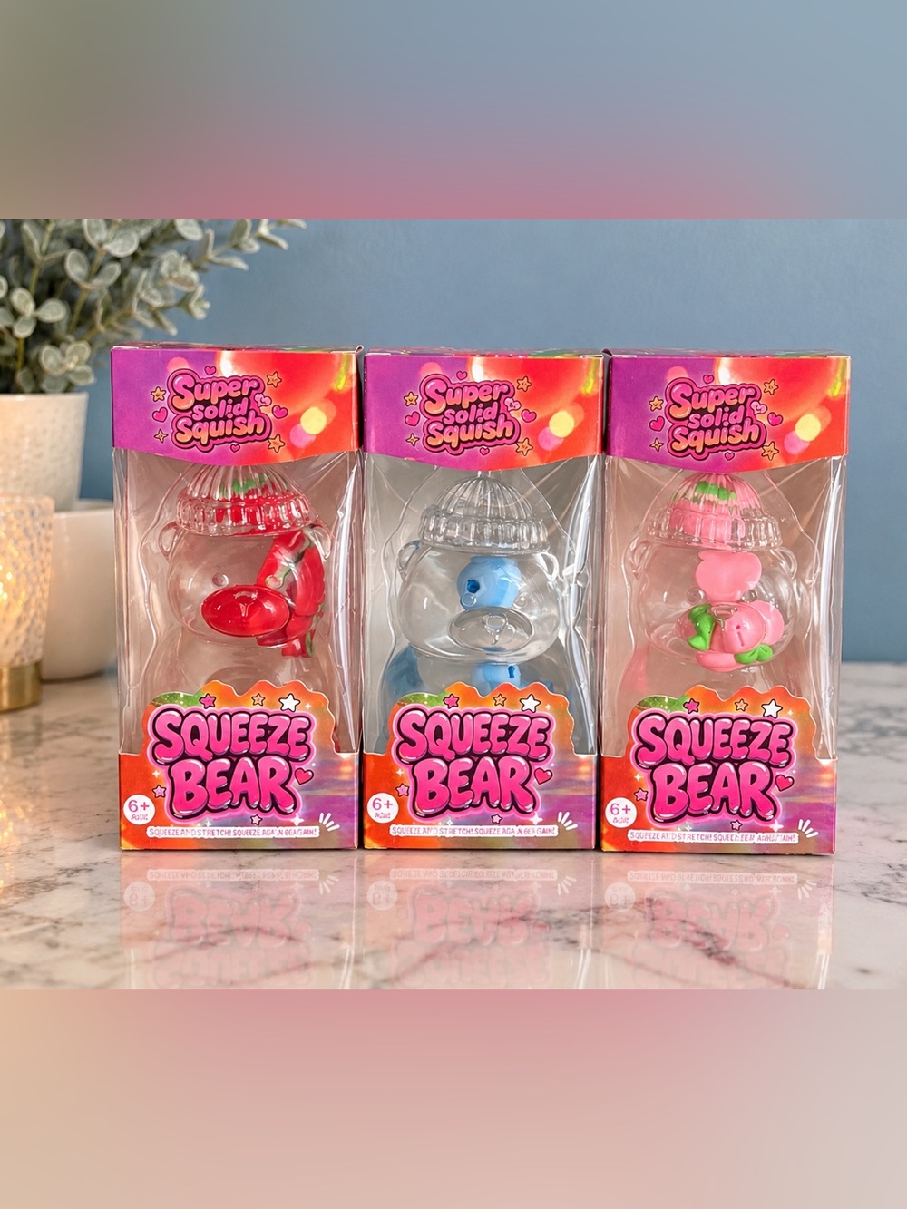 Starbucks Bear Cup Squish Squeeze Bear Set of 3 Coconut Oil Texture